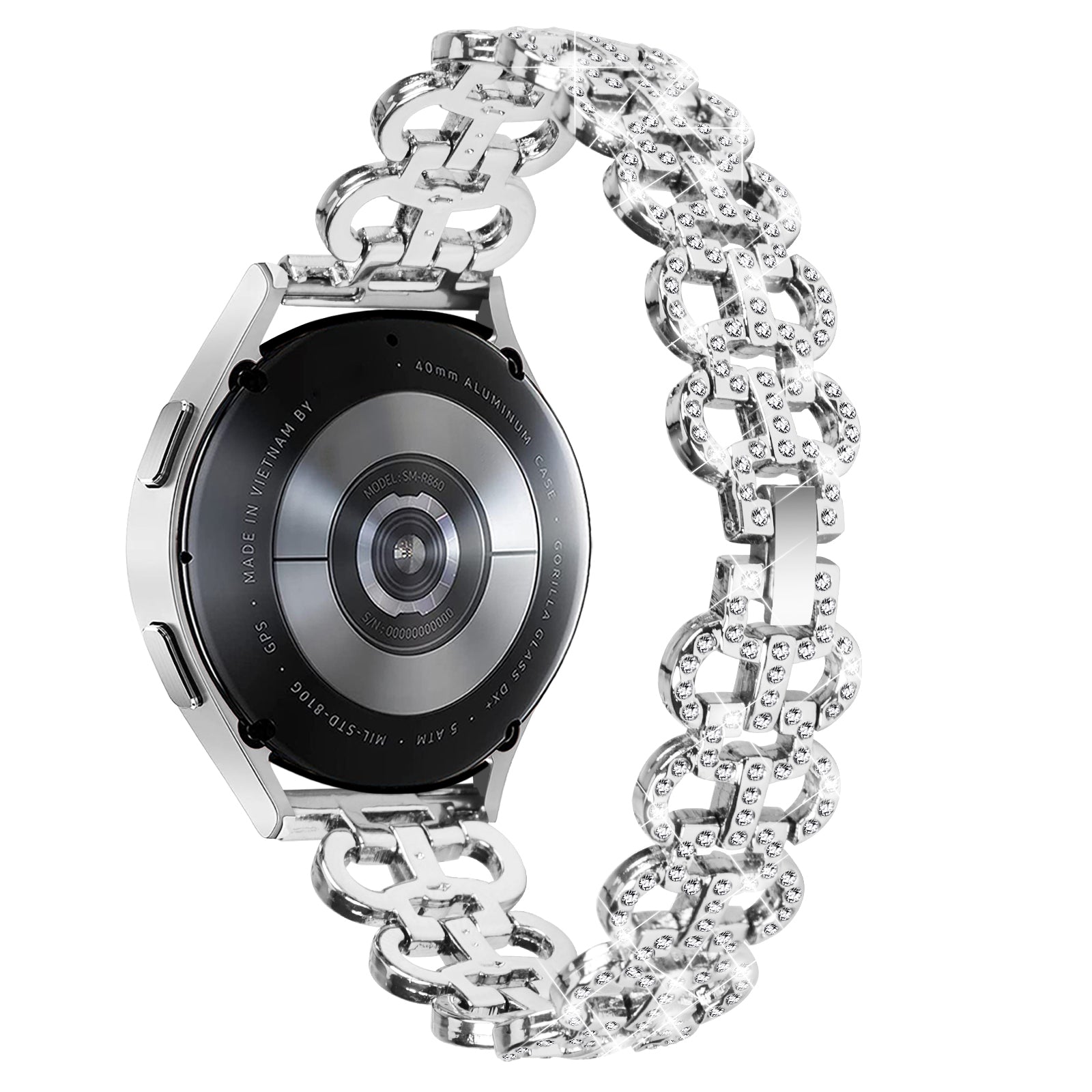 For Samsung Galaxy Watch Active Active2 44 40mm Metal Watch Band 20mm Light Luxury Rhinestone Watch Strap For Samsung Galaxy Watch Active Active2 44 40mm Metal Watch Band 20mm Light Luxury Rhinestone Watch Strap